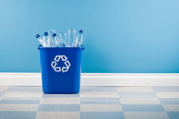 Recycling Container With Plastic Bottles stock photo