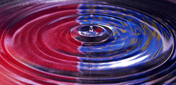 Red and Blue Water Droplet stock photo
