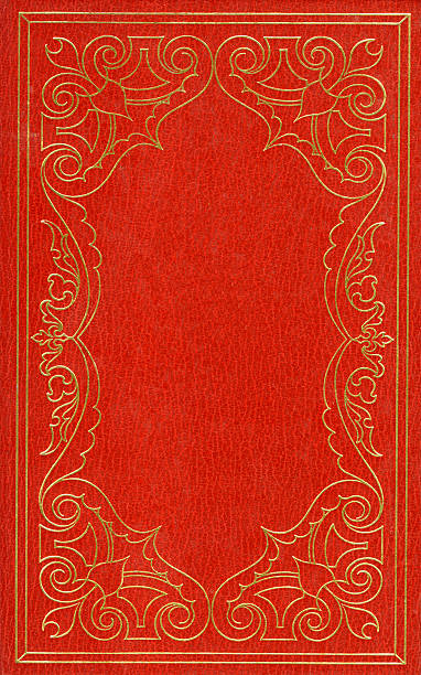 Red and golden leather cover stock photo
