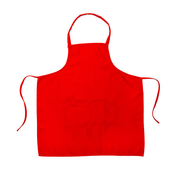 Red Apron Red Cooking Apron Isolated on White Background. apron stock pictures, royalty-free photos & images