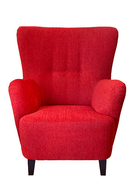 Red armchair Isolated red armchair. armchair stock pictures, royalty-free photos & images