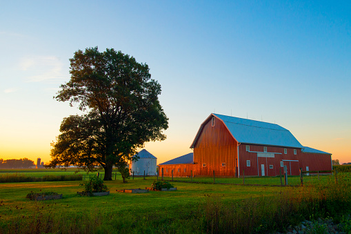 Red Barn at Sunrise-Cass County Indiana