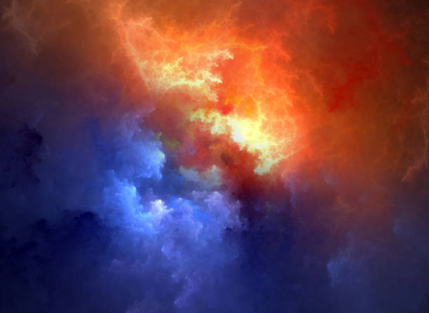 red blue cloudy background stock photo