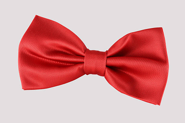 red bow tie close up stock photo