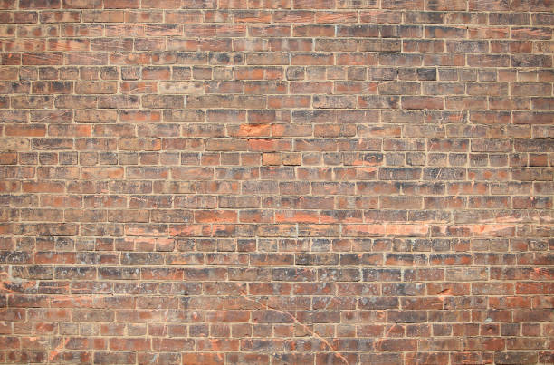 red brick wall background stock photo