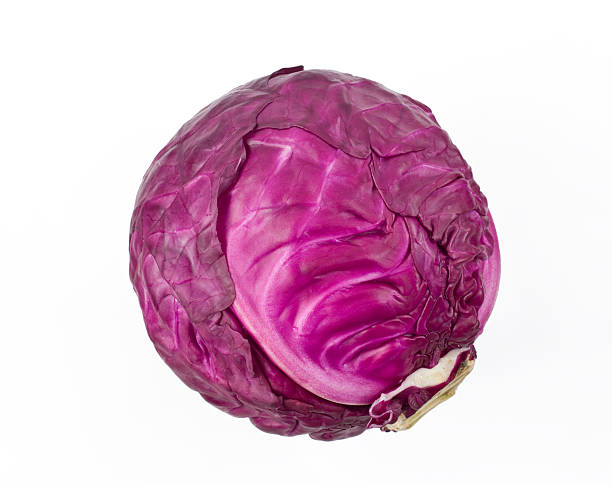 Red Cabbage Red cabbage on white background. cabbage stock pictures, royalty-free photos & images