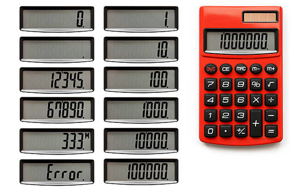 Red calculator stock photo