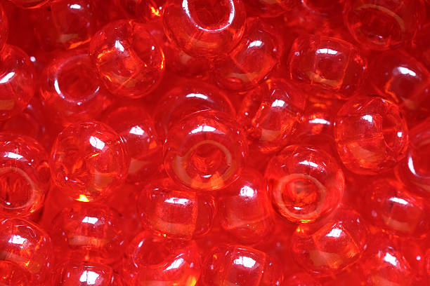 "Red caviar" beads. stock photo
