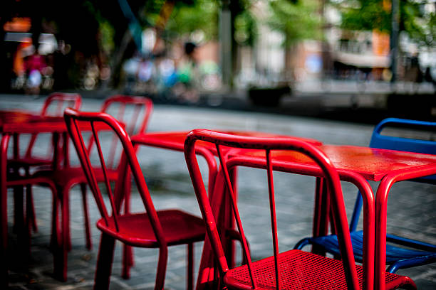 red chairs stock photo