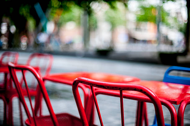 red chairs stock photo