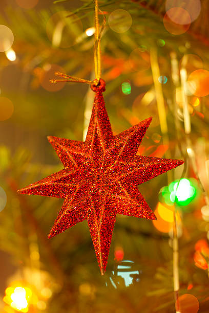 Red Christmas Decoration Star stock photo