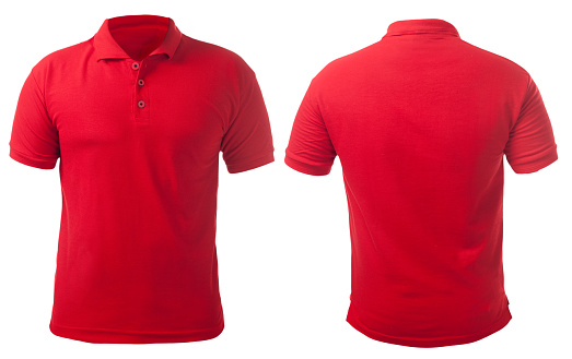 Red Collared Shirt Design Template Stock Photo - Download Image Now ...