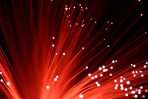 Red Fiber Optics stock photo