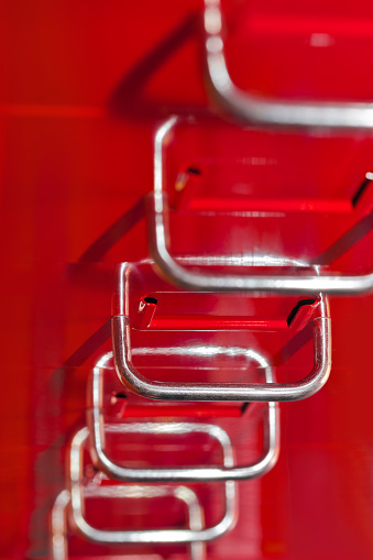 Red File Cabinet With Drawers Stock Photo Download Image Now