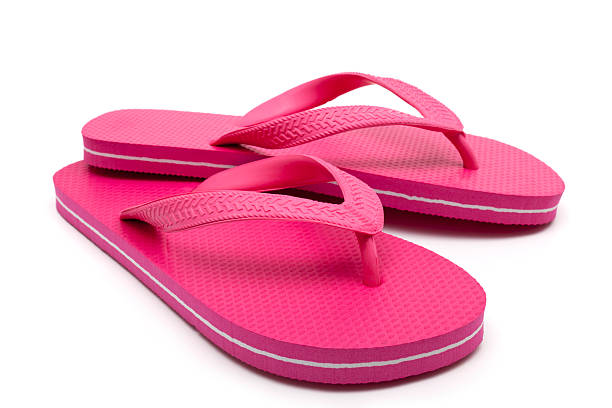 Red flip-flop Red flip-flop isolated on white. flip flop stock pictures, royalty-free photos & images