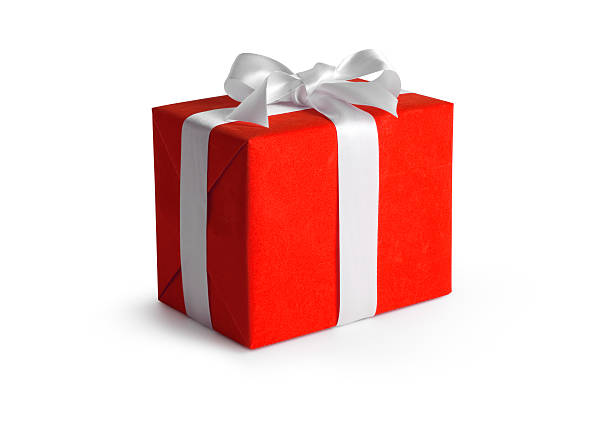 Red Gift Box w/Clipping path stock photo