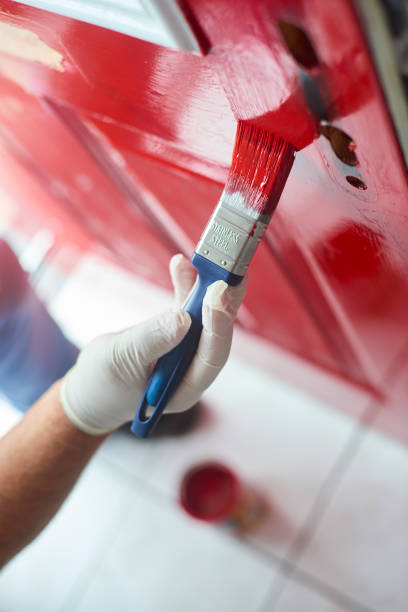 Red gloss paint stock photo