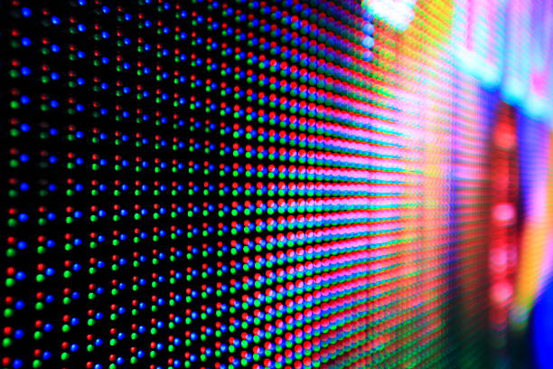 LED Red Green Blue Panel. Electronics Red Green  Blue LED lights. liquid crystal display stock pictures, royalty-free photos & images