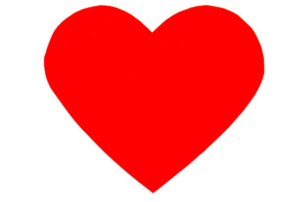 Red heart in trendy flat style isolated stock photo