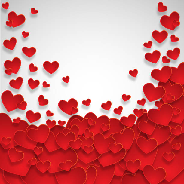 Red hearts background stock photo