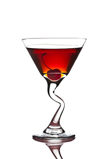 Red Hot Manhattan Cocktail  manhattan cocktail stock pictures, royalty-free photos & images