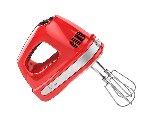 Red kitchen mixer. stock photo