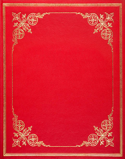 Red leather cover stock photo