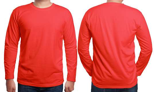 Download Red Long Sleeved Shirt Design Template Stock Photo ...