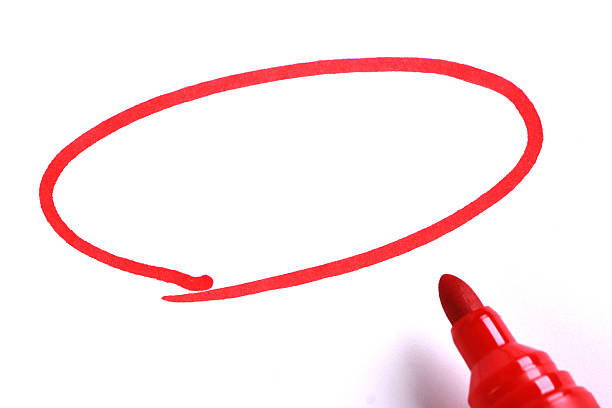 Red Marker with Blank Drawing Circle stock photo