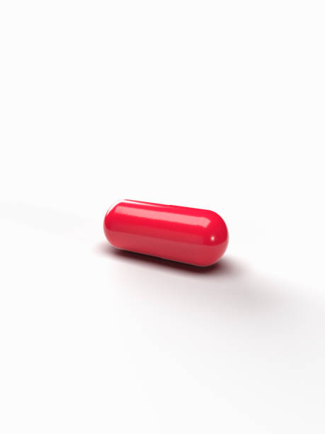 Red Medicine Capsule Pill stock photo