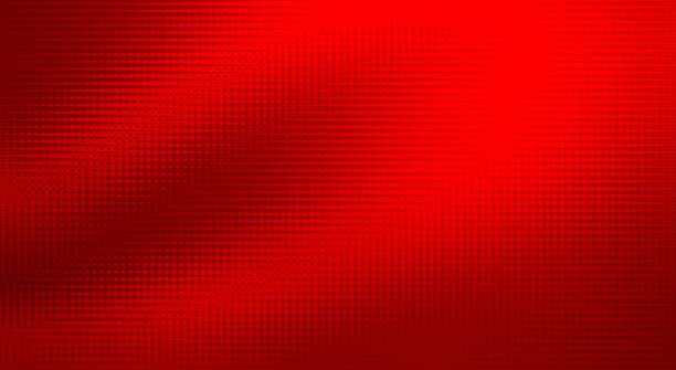 Red Neon Abstract Wave Background 16x9 Format Pixelated Striped Bright Blank Modern Pattern Silk Shiny Texture Backdrop Minimalism Copy Space stock photo