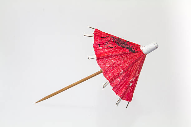Red paper umbrella stock photo