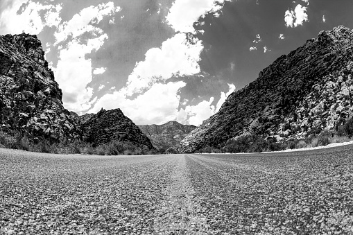 Road in the Red Rock Canyon close to  Las Vegas Nevada