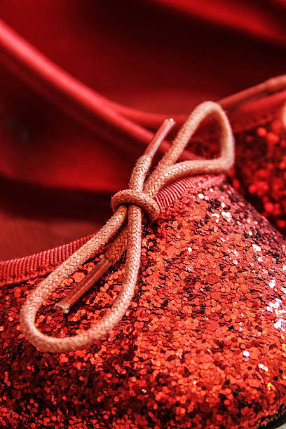 Red Shiny Sparkly shoes stock photo