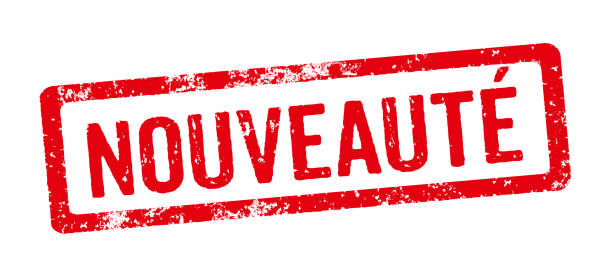 Red stamp on a white background  - Novelty in french - Nouveauté stock photo