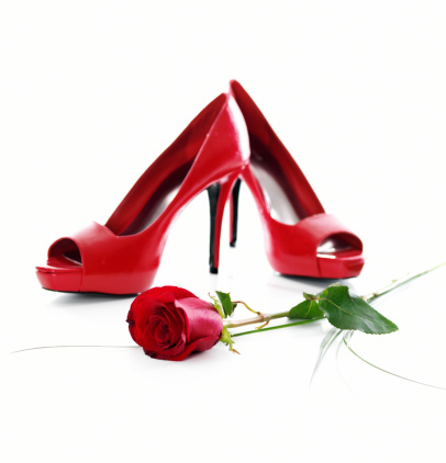 Red Stilleto And Rose Stock Photo - Download Image Now - Celebration ...