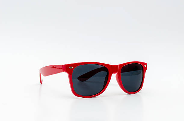 red stylish sunglasses - sunglasses stockfoto's en -beelden
