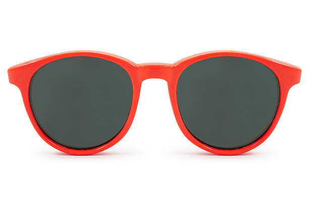 red sunglasses - sunglasses stockfoto's en -beelden
