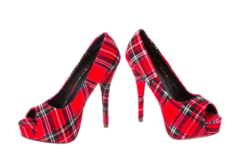 Red Tartan High Heeled Stiletto Shoes Stock Photo & More Pictures of Brightly Lit - iStock