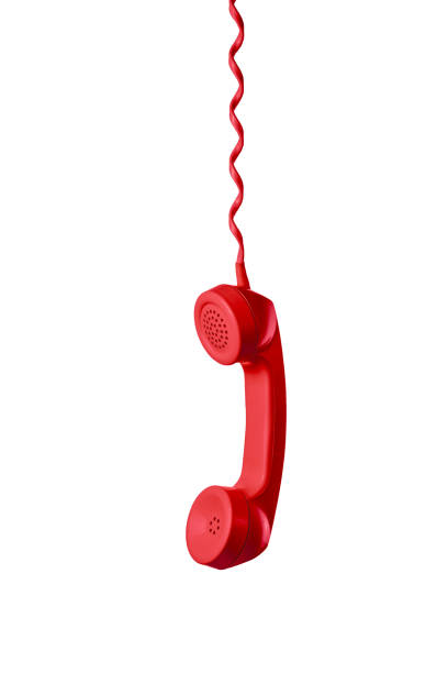 Receptor del teléfono rojo aislado sobre fondo blanco - foto de stock