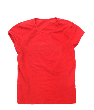 Red Tshirt Isolated On A White Background Stock Photo - Download Image ...