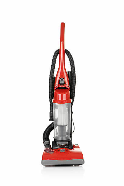 Red vacuum cleaner used to improve your cleaning experience stock photo