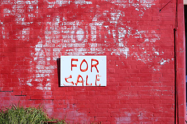 Red wall for sale stock photo