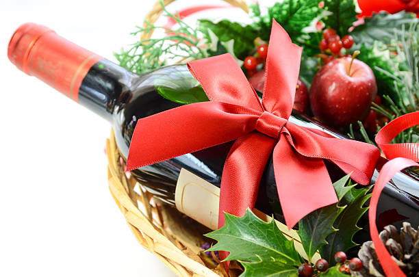 red wine bottle for a party stock photo