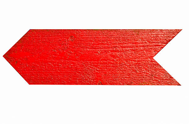 Red wooden arrow stock photo