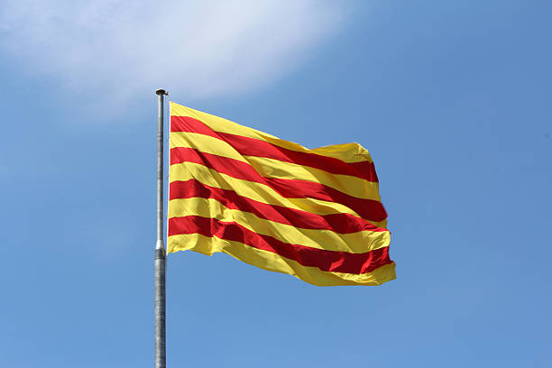 Red Yellow Flag Background Red Yellow Flag Background catalonia stock pictures, royalty-free photos & images