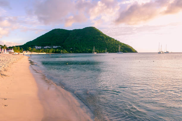 Reduit Beach, St Lucia stock photo