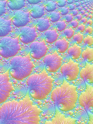 Reef Coral Sea Shell Rainbow Abstract Swirl Pattern Nautilus Ammonite Colorful Bright Pastel Spiral Background New Life Tilt Morphing Flowing Shape Leaf Floral Texture Purple Teal Pale Pink Yellow Orange Green Light Blue Turquoise Ombre Fractal Fine Art Digitally Generated Image for banner, flyer, card, poster, brochure, presentation