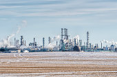 Refinery Complex in a field, regina, saskatchewan, canada.
