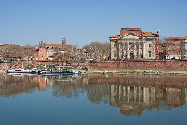 Reflections on the Garonne in Toulouse stock photo